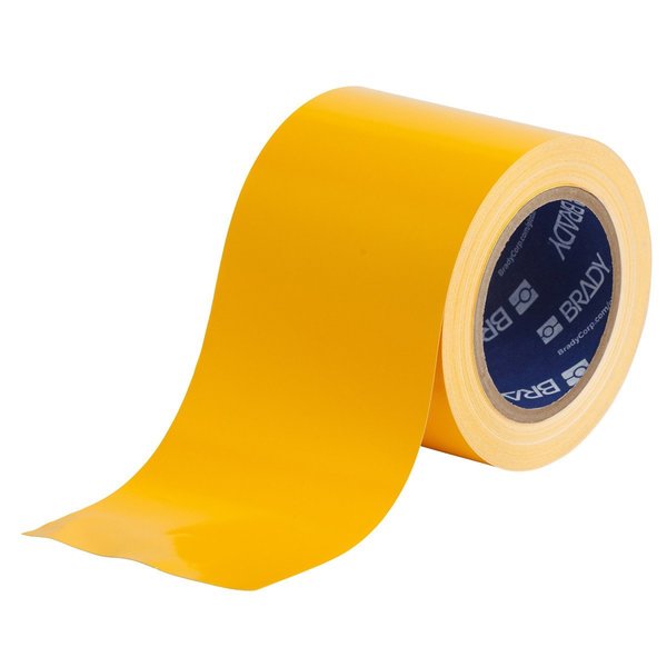 Brady GuideStripe Floor Tape 4 in W x 100 ft L Vinyl Yellow 170650